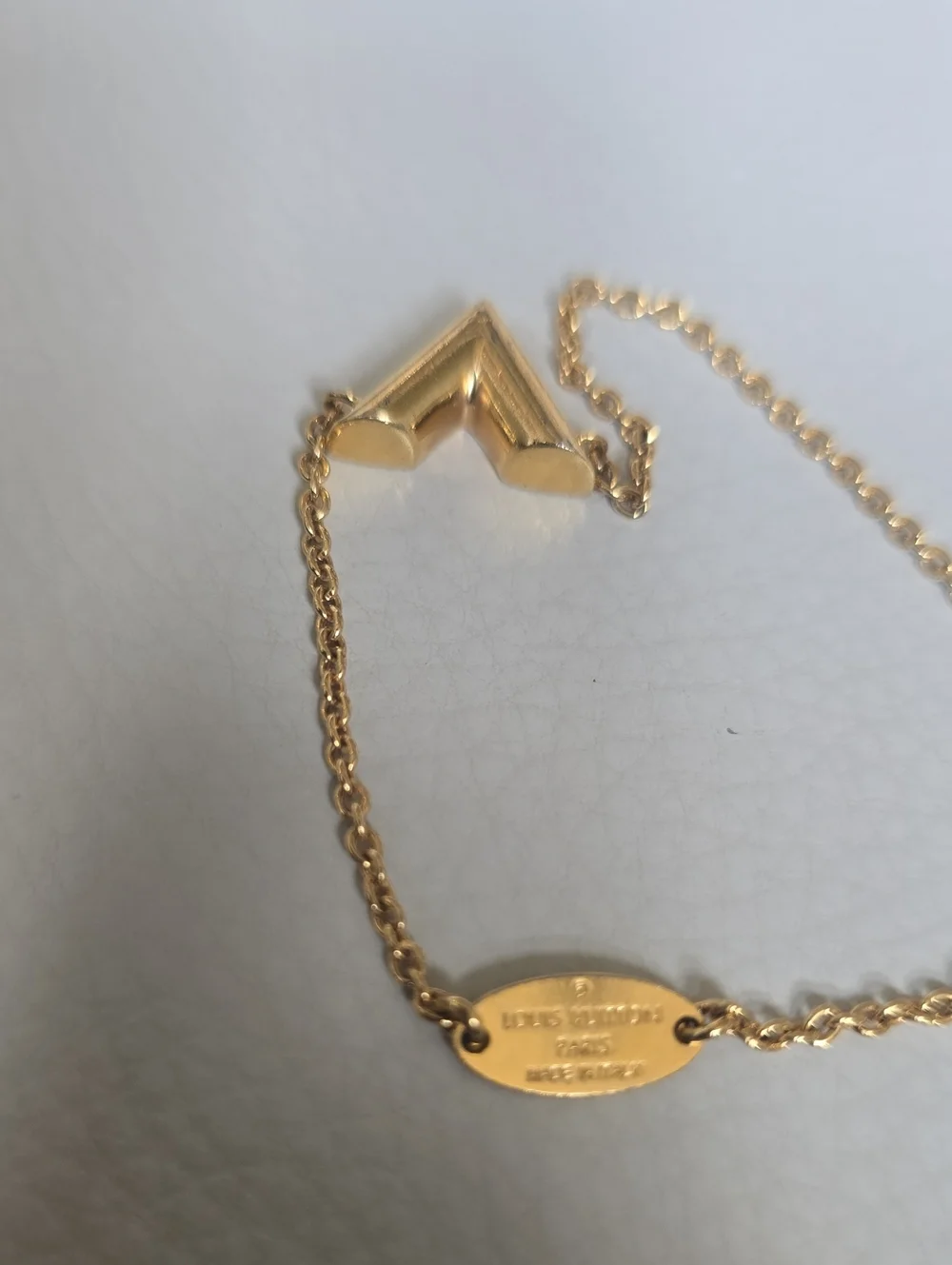 Louis Vuitton Gold V Charm Chain Bracelet